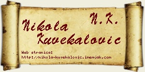 Nikola Kuvekalović vizit kartica